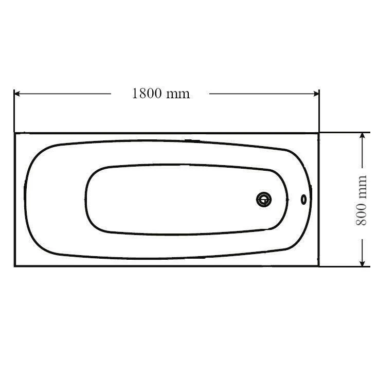 Wellis Como egyenes kádtest 180, lábbal, 180x80x50 cm (AK00561)