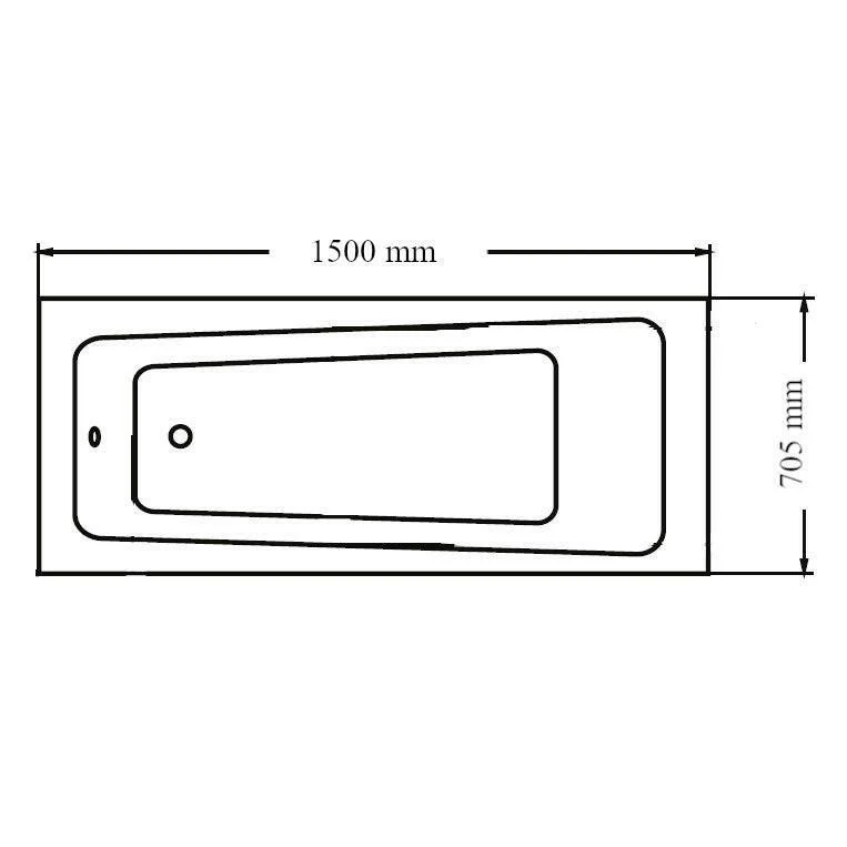 Wellis Lugano egyenes kádtest 150, lábbal, 150x70x60 cm (AK00573)