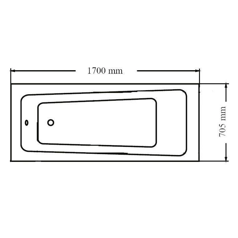 Wellis Lugano egyenes kádtest 170, lábbal, 170x70x60 cm (AK00579)
