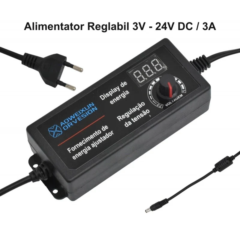 Állítható tápegység 3V-24V DC / 3A
