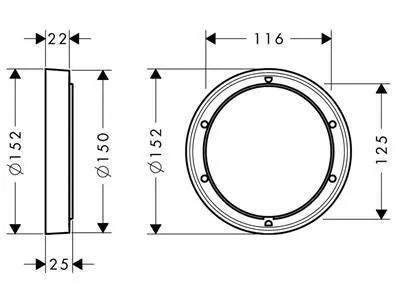 Hansgrohe hosszabbító-rozetta D150 mm iBox-hoz (13597000)
