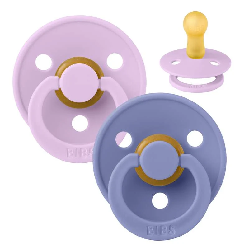 Bibs Kerek Colour Cumi - 2-csomag - mé. 2 - egészséges gumi - Lila ég/Peri