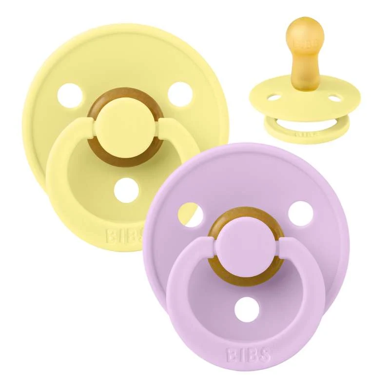 Bibs Kerek Colour Cumi - 2-db - mé. 2 - természetes TPR - Napfény/Ibolya Ég