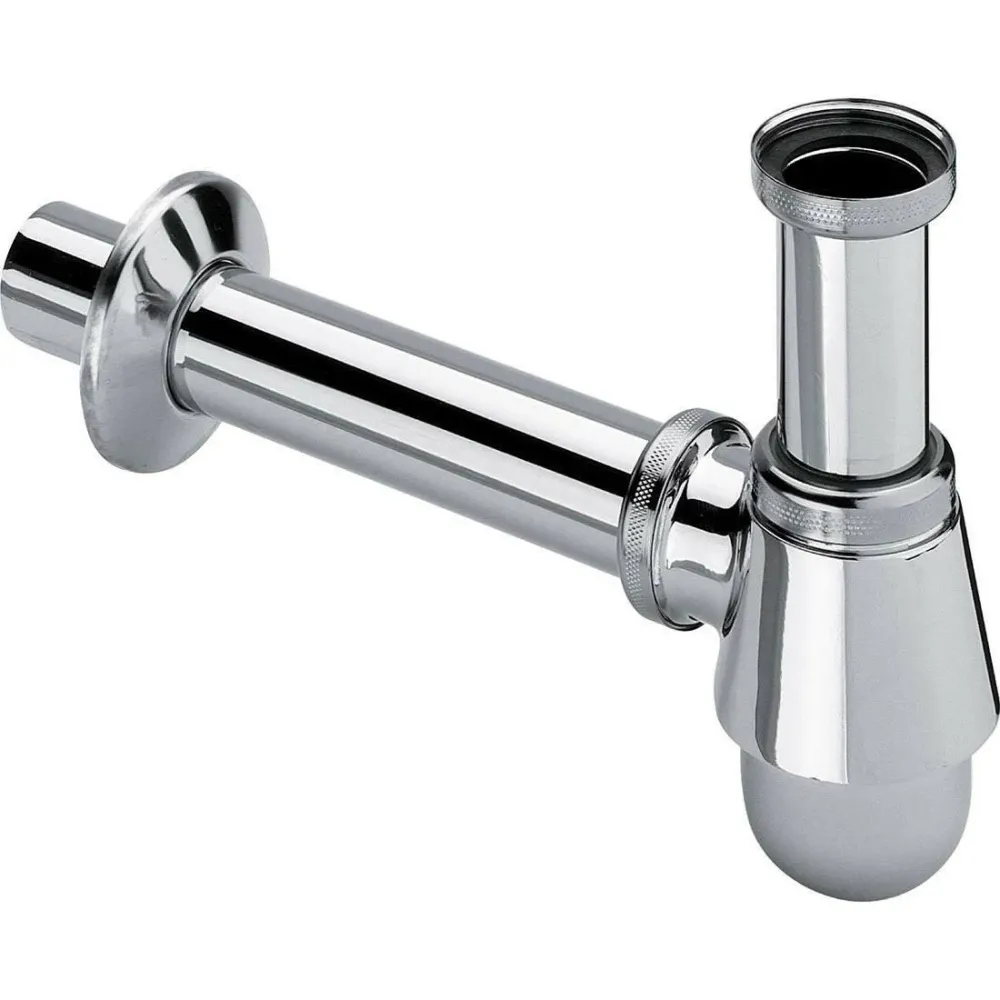 VIEGA bidé búraszifon, leeresztő nélkül, krómozott, sárgaréz D32mm L=250mm (116941)
