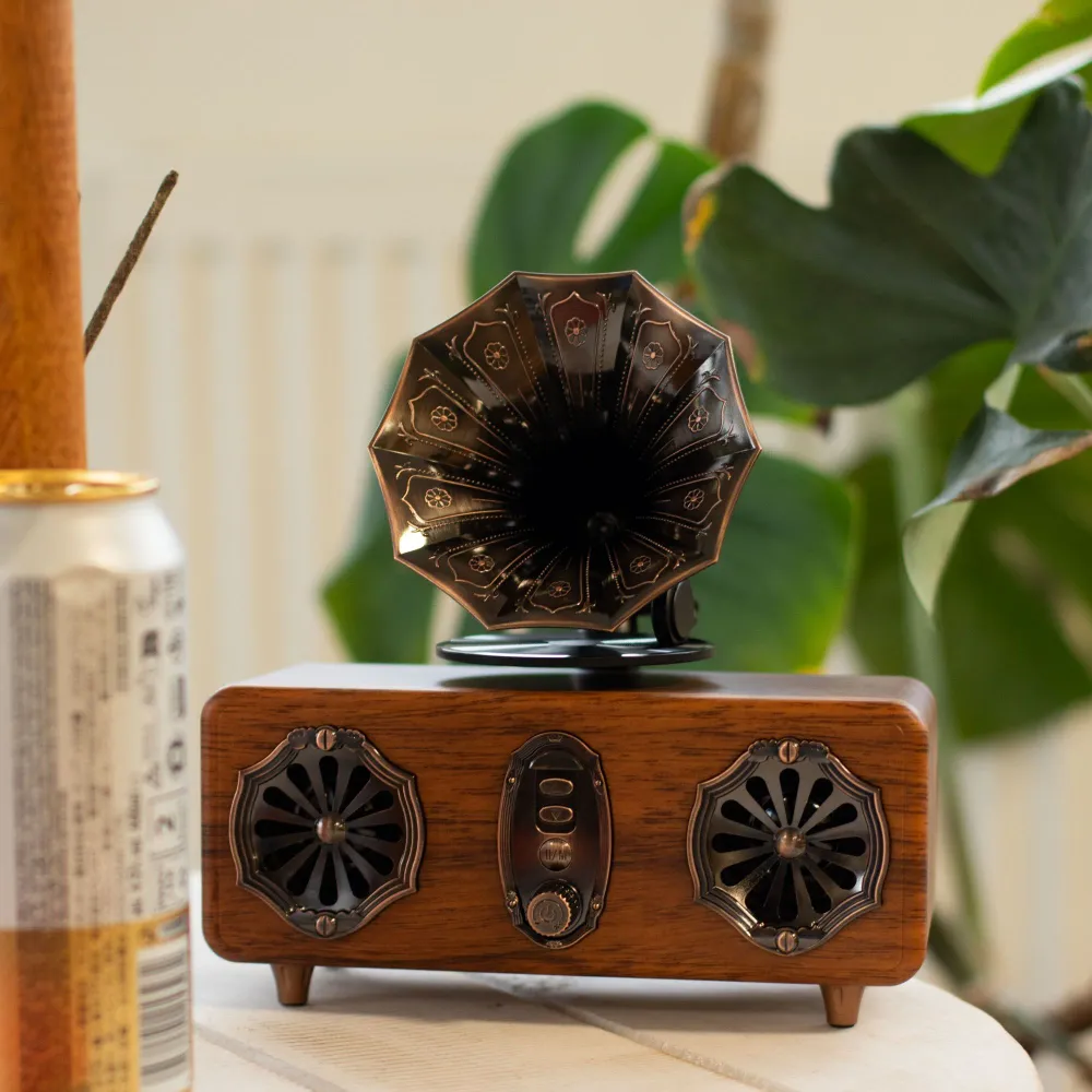 Retro mini dupla gramofon hangszóró – Bluetooth – 5,4 watt x 2