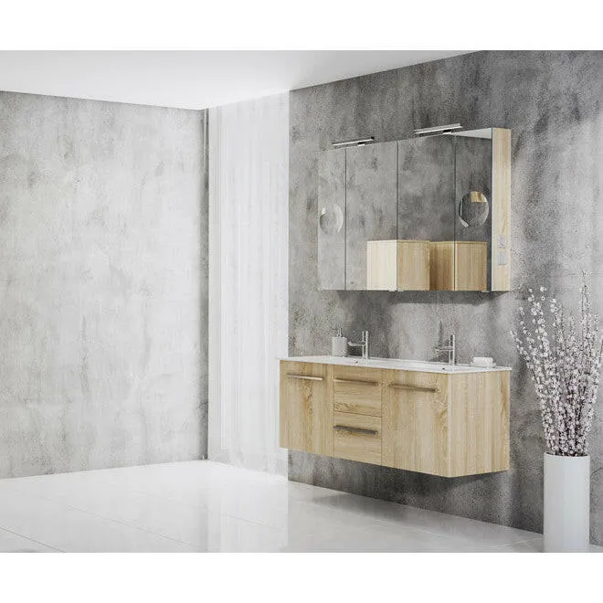 Tboss Milano 120 alsószekrény, 2 medencés mosdó, 2 csaplyuk, 2 fiók (120 2M/2CS)
