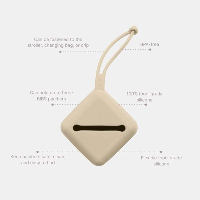 Prémium vízálló BIBS Accessories Pacifier Case - Silikone - Sutteboks m. Plads til 3 Sutter - Dark Oak