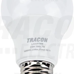 Tracon Normál alakú LED fényforrás SAMSUNG chippel 230V 7W 4000K E27630lm A60 EEI=F LAS607NW
