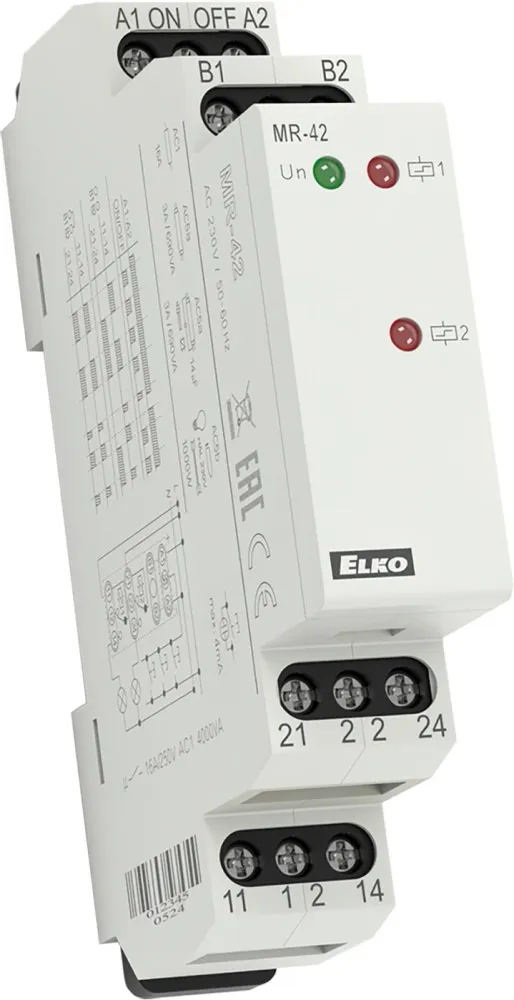MR-42/230 V - Léptető impulzusrelé, 2x CO, 16