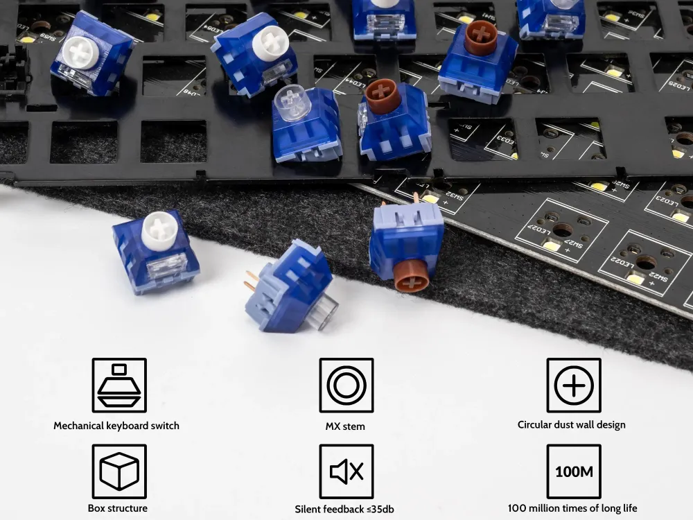 Kailh Deep Sea Silent Box halkított kapcsoló szett (110 db switch)