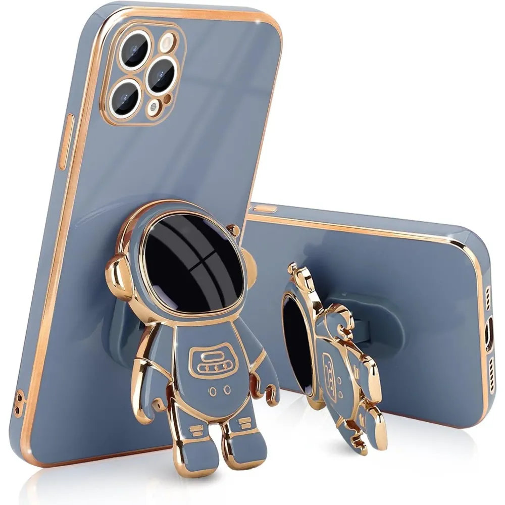 2 az 1-ben TPU védőtok, Vivimall, Apple iPhone 15 Pro Max készülékhez, Asztronauta kitámasztóval, Ütésálló, Ütésálló, Kame...