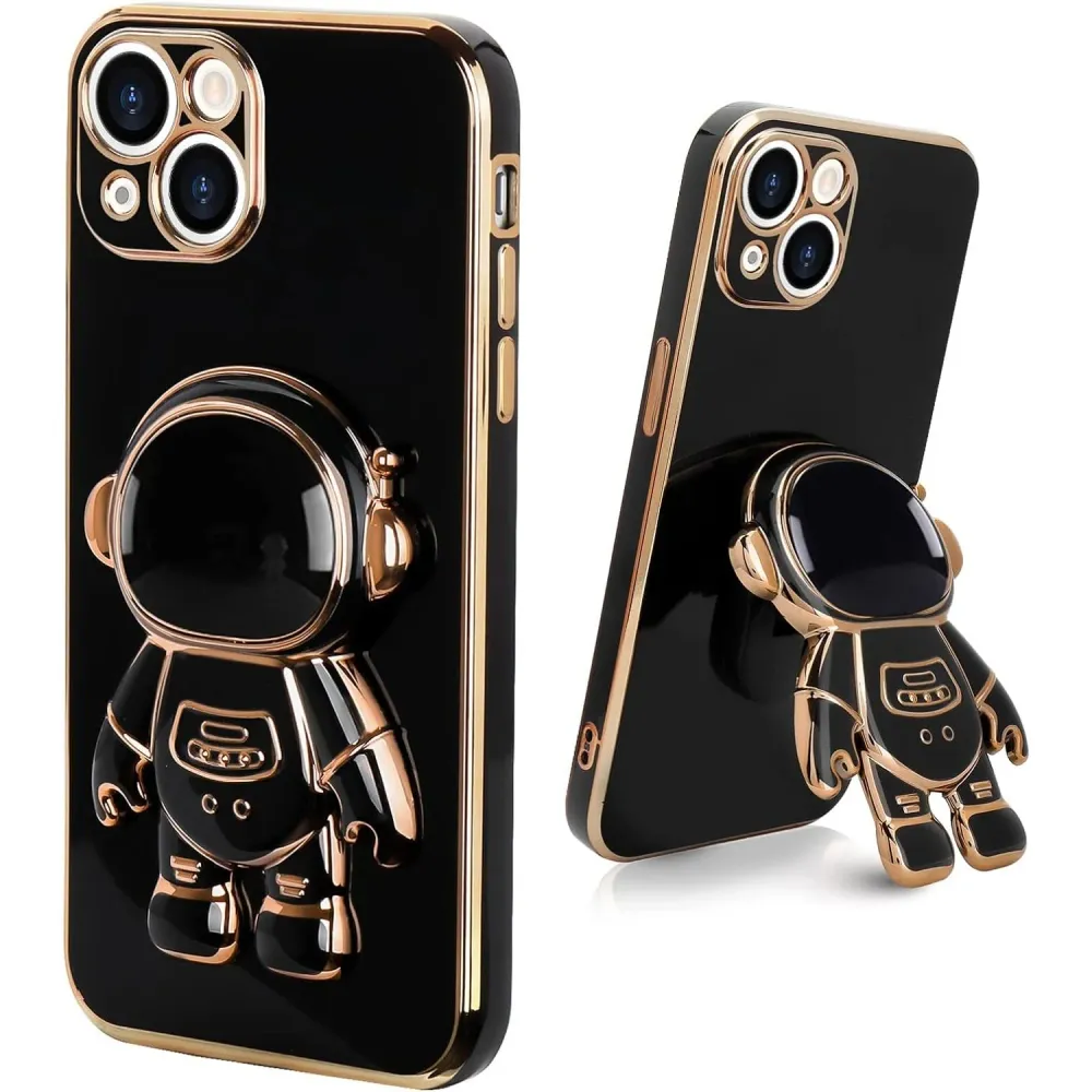 2 az 1-ben TPU védőtok, Vivimall, Apple iPhone 15-höz, Asztronauta kitámasztóval, Ütésálló, Ütésvédelem, Kameravédelem, Fe...