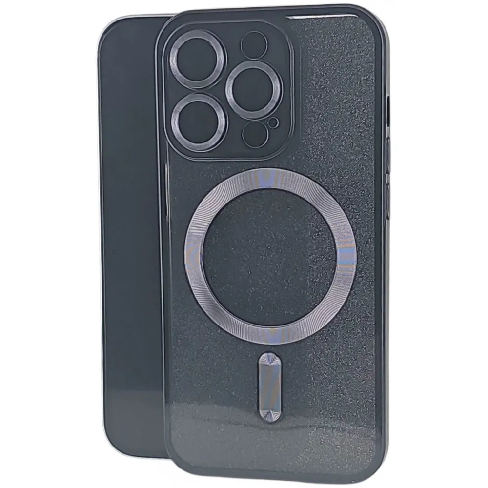 2 az 1-ben védőtok, Vivimall, Apple iPhone 14 Pro készülékhez, MagSafe kompatibilis, mágneses, lencsevédelemmel, TPU, fekete