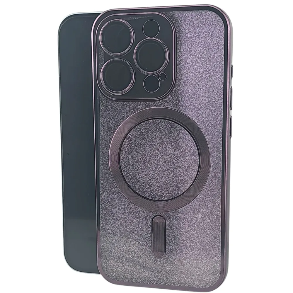 2 az 1-ben Vivimall védőtok Apple iPhone 14 Pro Max készülékhez, MagSafe kompatibilis, mágneses, lencsevédővel, TPU-ból, lila