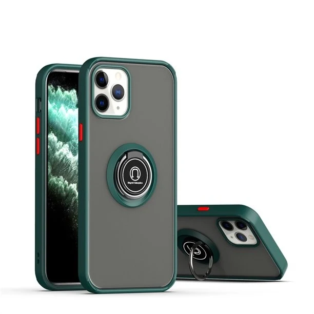 Anti-fall fém konzolos tok Apple iPhone 13 Pro készülékhez, ütésálló, színes élekkel, mágneses gyűrűs markolattal, Vivimal...