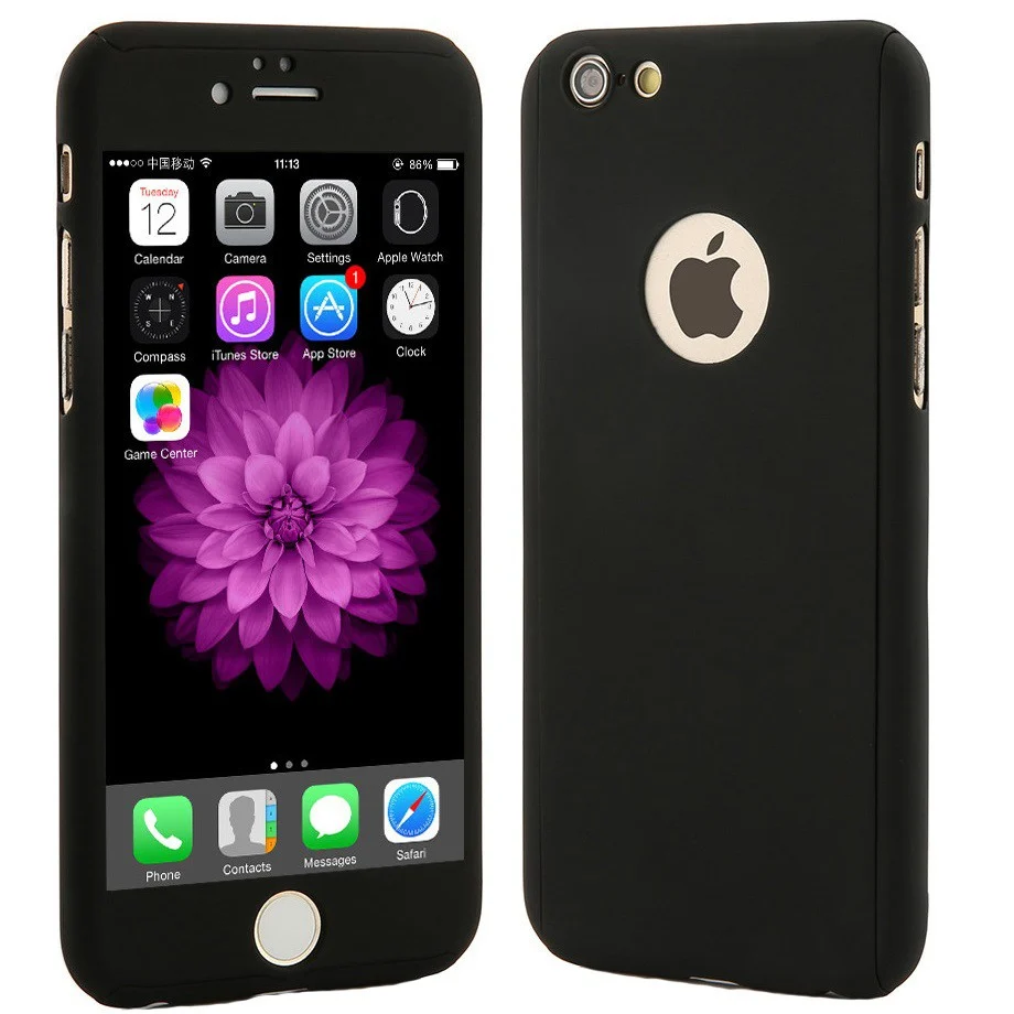 Apple iPhone 7 360 Full Cover tok, fekete + védőfólia