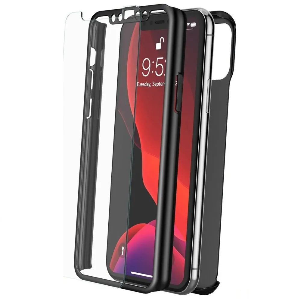 Apple iPhone 7 360 Full Cover tok, fekete + védőfólia