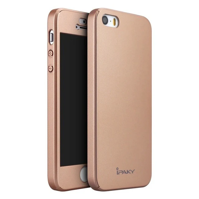 Apple iPhone 5/5S/SE IPAKY 360 Full Cover tok arany rózsaszín + ajándék fólia