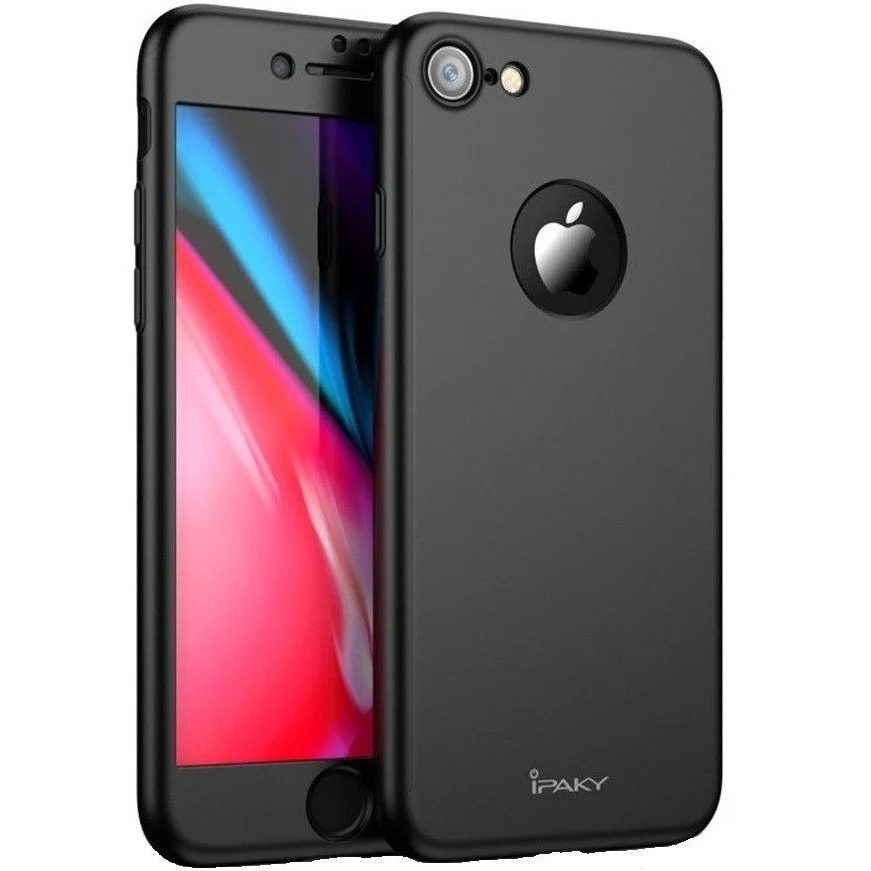 Apple iPhone 5/5S/SE IPAKY Full Cover 360 fekete tok + ajándék fólia