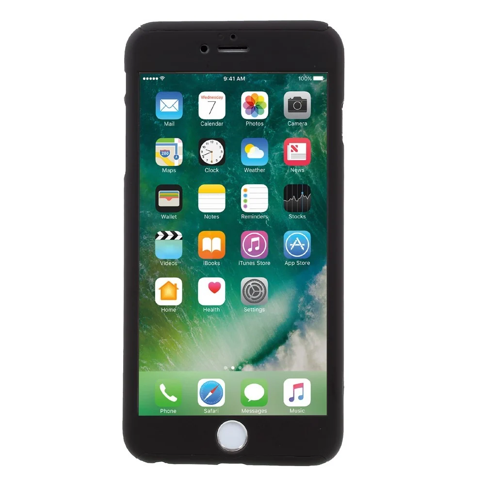 Apple iPhone 6/6S Full Cover 360 tok fekete + védőfólia