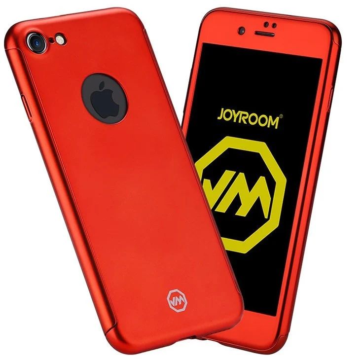 Apple iPhone 6+/6S+ Joyroom tok (elől + hátul) piros + védőfólia