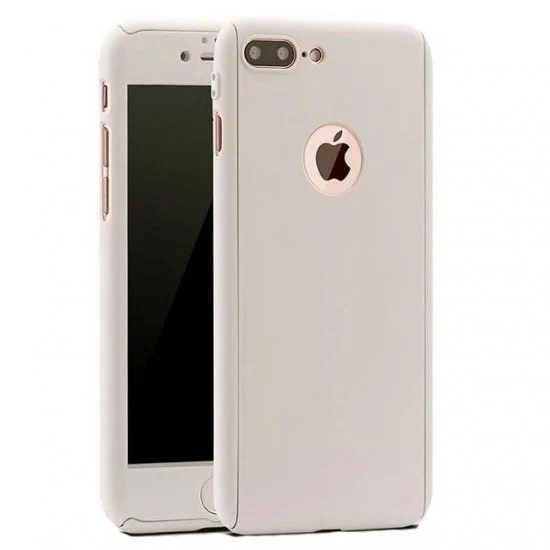 Apple iPhone 8 Full Cover 360 ezüst tok + ajándék fólia