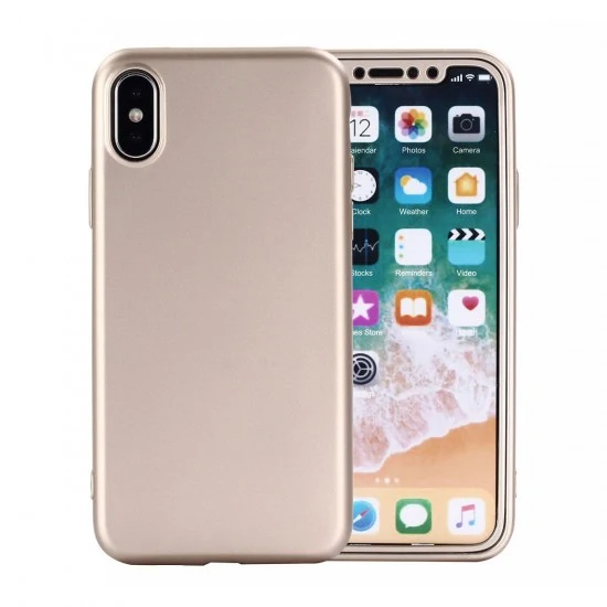 Apple iPhone 7 Full Szilikon Tok 360 Arany + Védőfólia