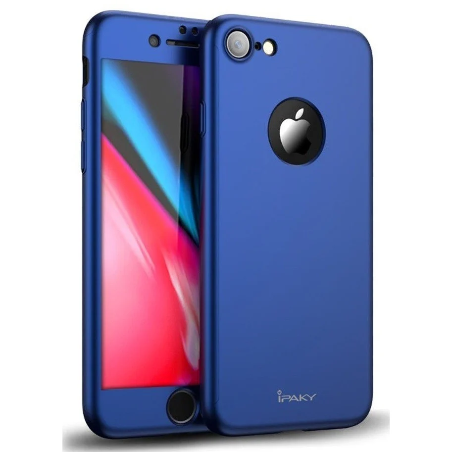 Apple iPhone 7 IPAKY Full Cover 360 tok, kék + ajándék fólia