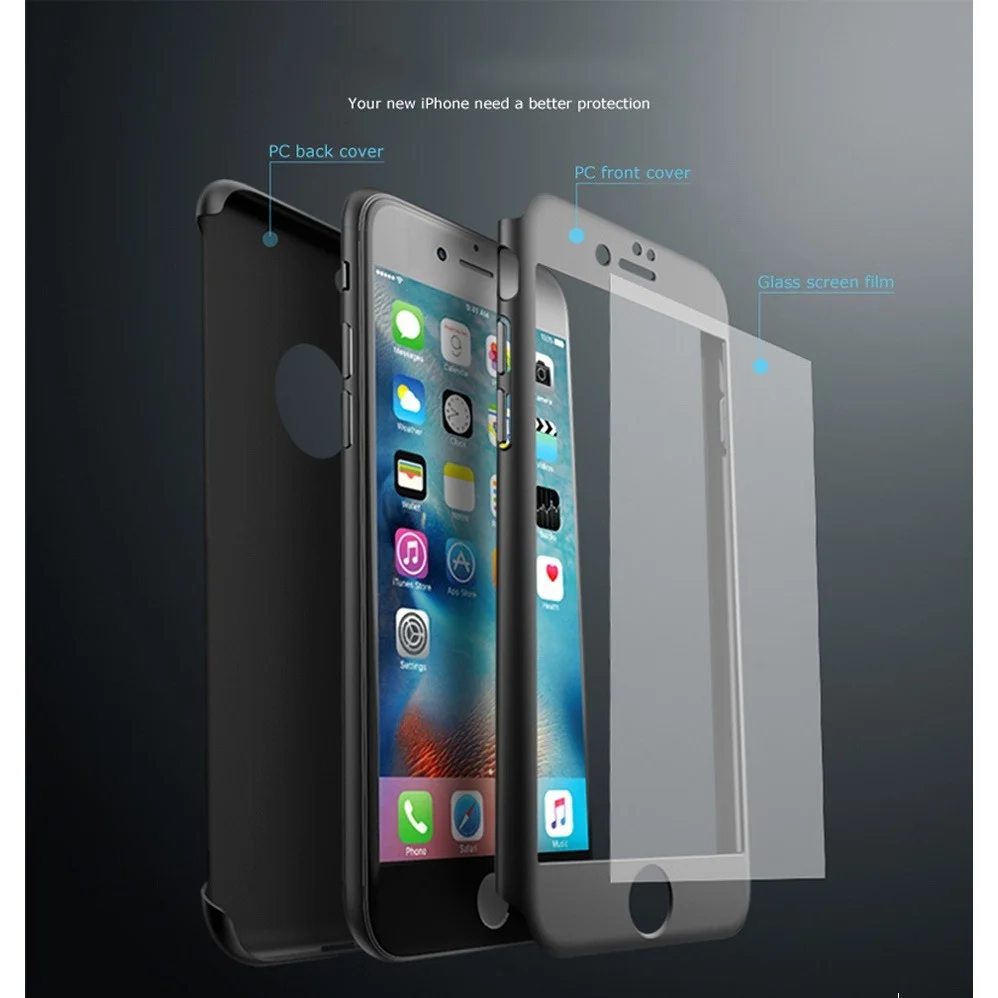 Apple iPhone 7 IPAKY Full Cover 360 tok, kék + ajándék fólia