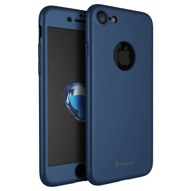 Apple iPhone 7 IPAKY Full Cover 360 tok, kék + ajándék fólia