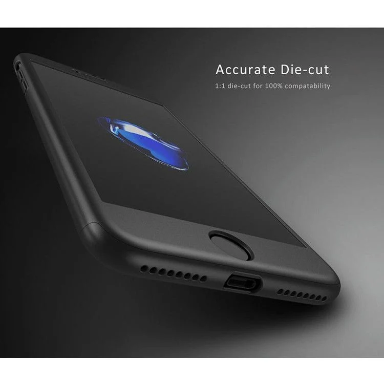 Apple iPhone 7 IPAKY Full Cover 360 fekete tok + ajándék fólia