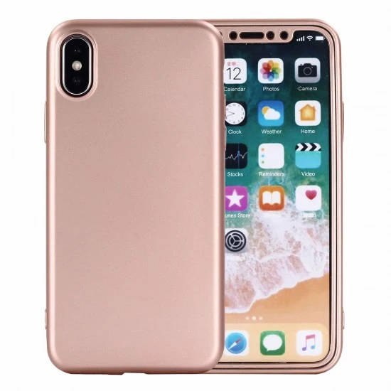 Apple iPhone 6 Plus Teljes Szilikon 360 Fokos Tok Rózsaszín Arany + Védőfólia
