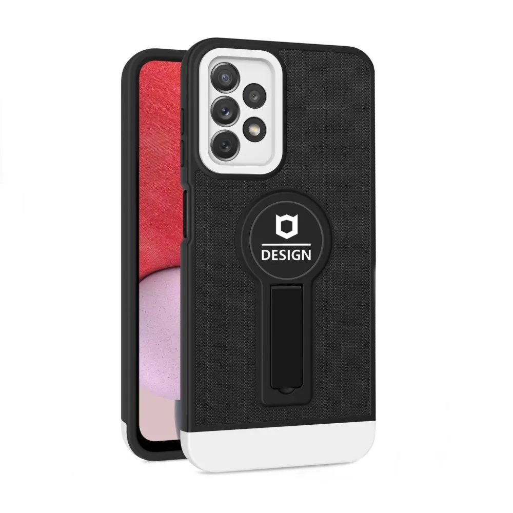 Apple iPhone 11 Pro Armor Design tok állvánnyal, fekete/fehér, mágneses autós tartó, vezeték nélküli töltés, ütésálló véde...