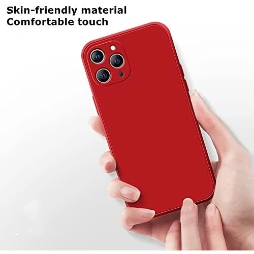 Apple iPhone 11 Pro Max kompatibilis folyékony szilikon tok, piros