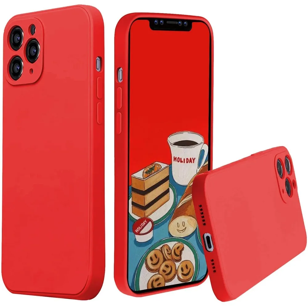 Apple iPhone 11 Pro Max kompatibilis folyékony szilikon tok, piros