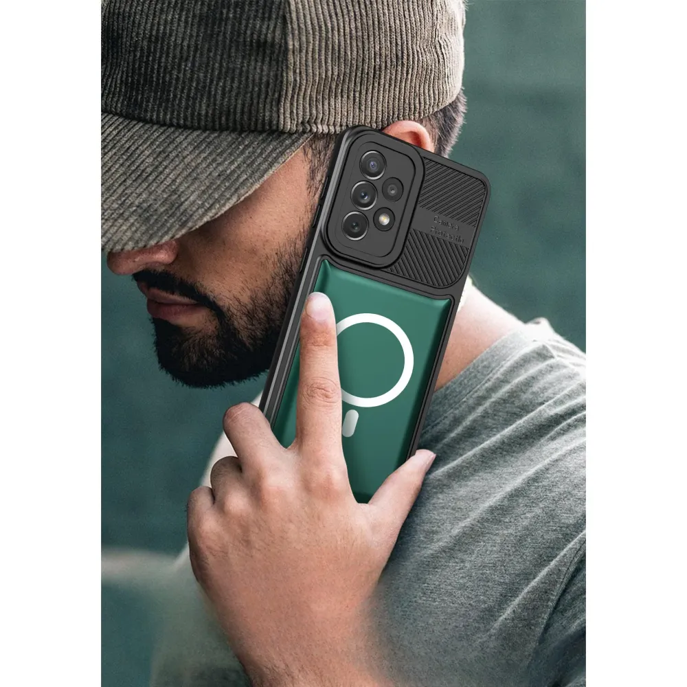 Apple iPhone 14 Pro Max MagSafe tok, Urban Armor, Vivimall, sötétzöld, mágneses tartó