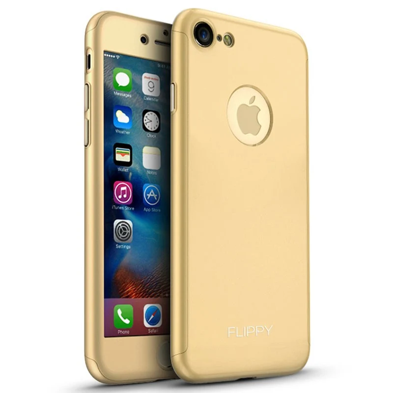 Apple iPhone 8 teljes körű 360 tok, arany + ajándék fólia