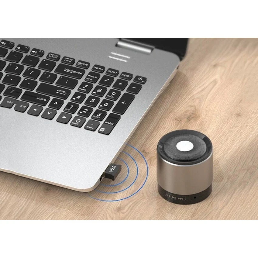 Bluetooth adapter, Vivimall, 5.0, vezeték nélküli, PC/laptophoz, USB interfész, 20 Mbps, fekete