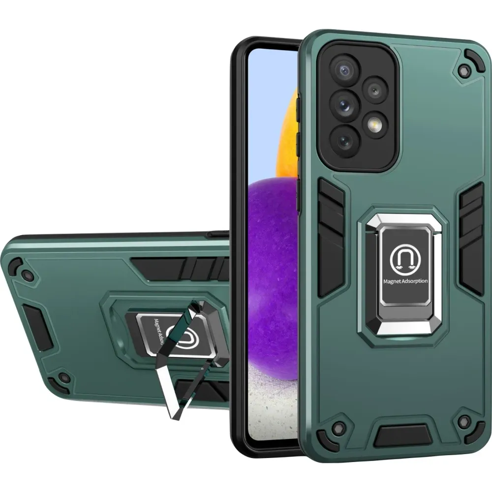Iron Warriors tok iPhone 11-hez, Vivimall, hibrid gyűrűtámasszal, sötétzöld