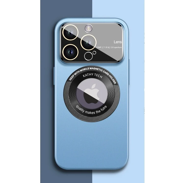 Kathy Tech MagSafe védőtok, Vivimall, Apple iPhone 12 Pro, dupla körös, világoskék