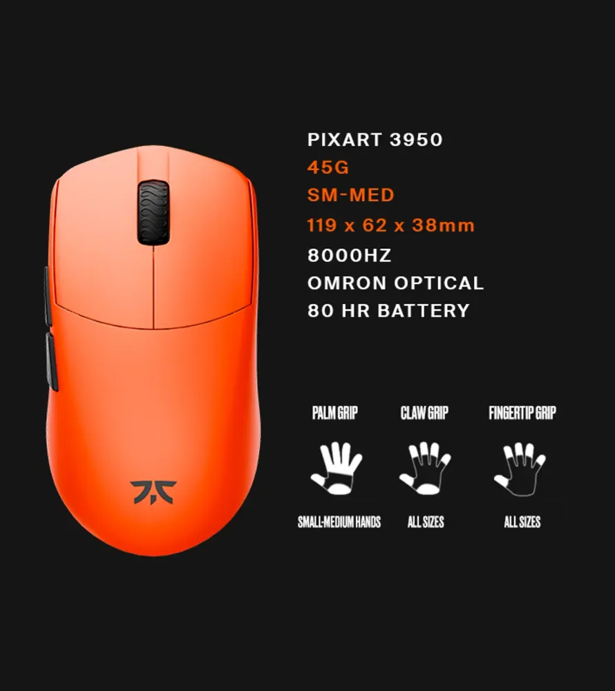 LAMZU MAYA 8K Special Fnatic Edition gaming egér