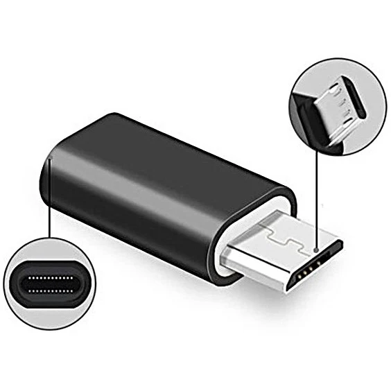 Micro USB-Lightning adapter, Vivimall, 2,8 cm, fekete
