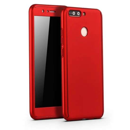 Samsung Galaxy A7 2017 360 Full Cover Piros tok + kijelzővédő fólia