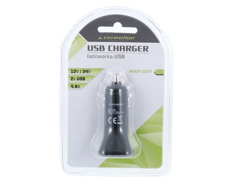 Töltő 2x USB , 4,8A, 12/24V-os szivargyújtóhoz