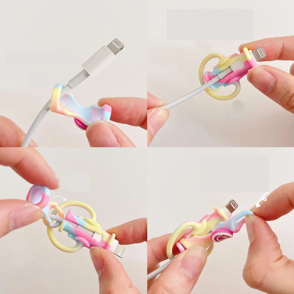 USB kábelvédő, szilikon, 1. modell, többszínű