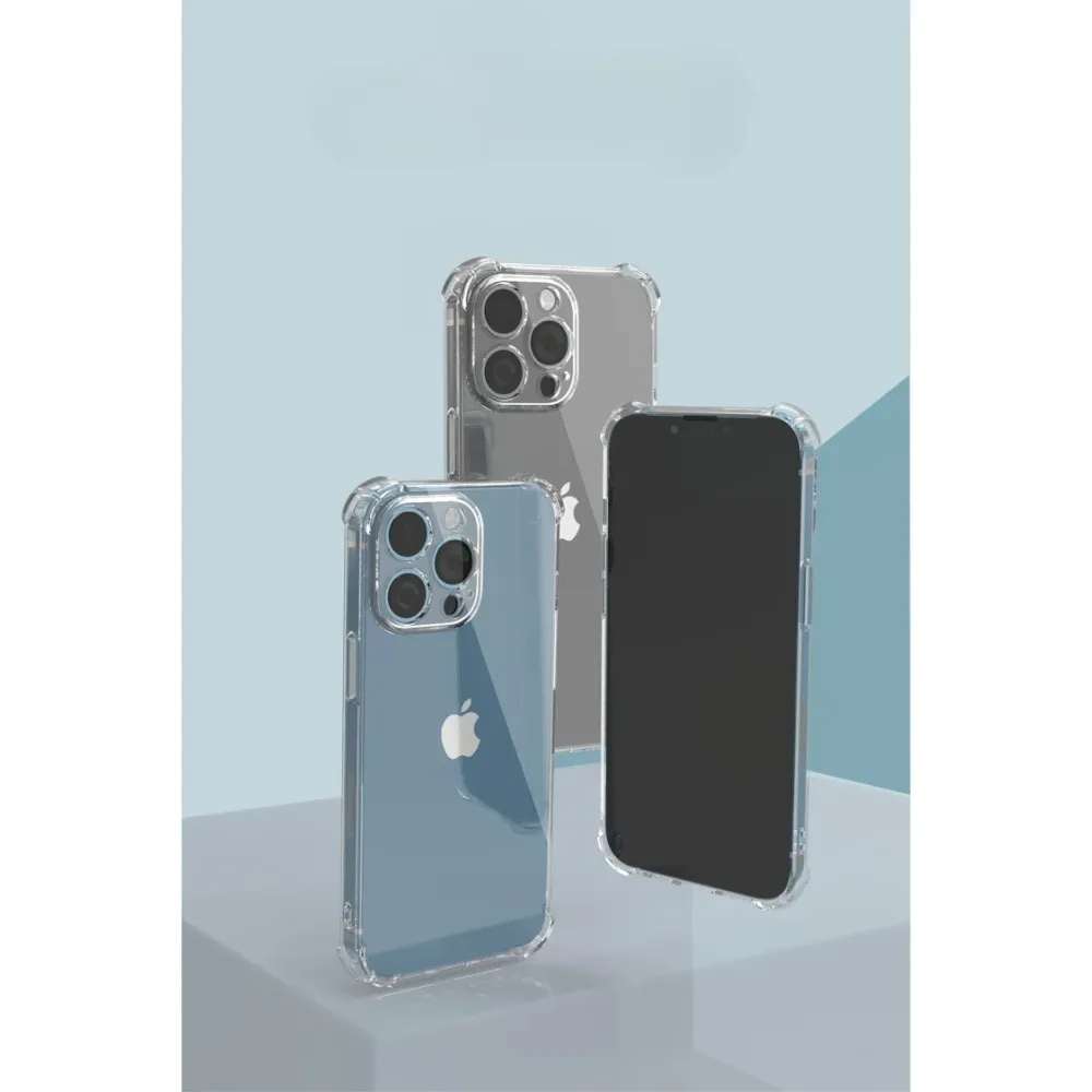 Védőtok Apple iPhone 13-hoz, Vivimall, TPU, Ütésálló, Sarokvédelem, Ütésálló, 1.5 mm, Átlátszó