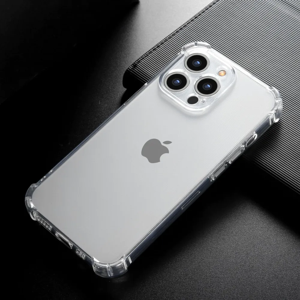 Védőtok Apple iPhone 13-hoz, Vivimall, TPU, Ütésálló, Sarokvédelem, Ütésálló, 1.5 mm, Átlátszó