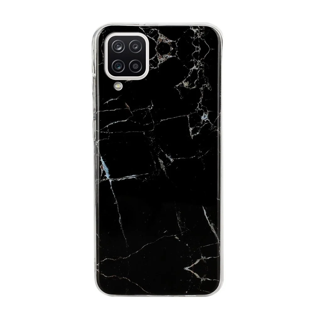 Védőtok Apple iPhone SE 2020 Soft IMD TPU Márvány Fekete Tartóval