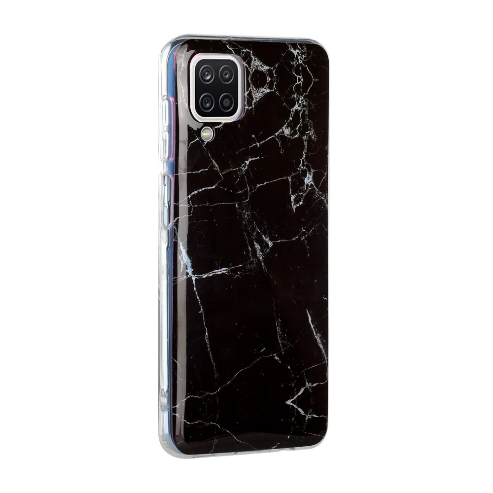 Védőtok Apple iPhone SE 2020 Soft IMD TPU Márvány Fekete Tartóval