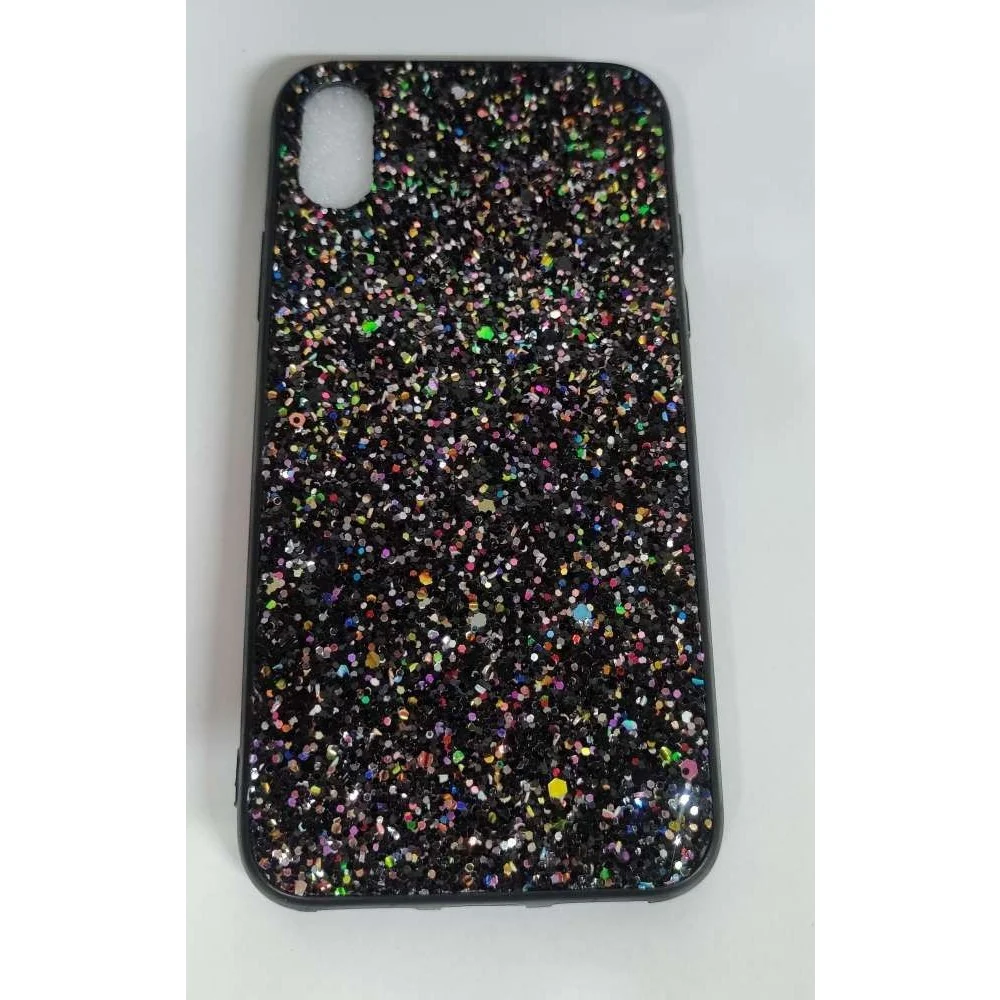 Védőtok Apple iPhone X/XS Sparkling Glitter TPU fekete